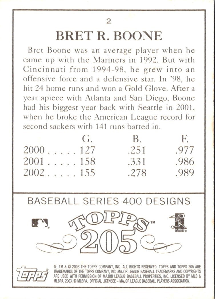 2003 Topps 205 Bret Boone