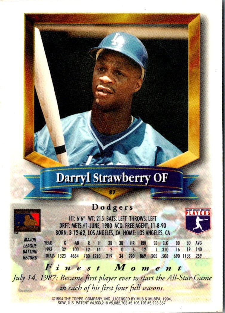 1994 Finest Darryl Strawberry