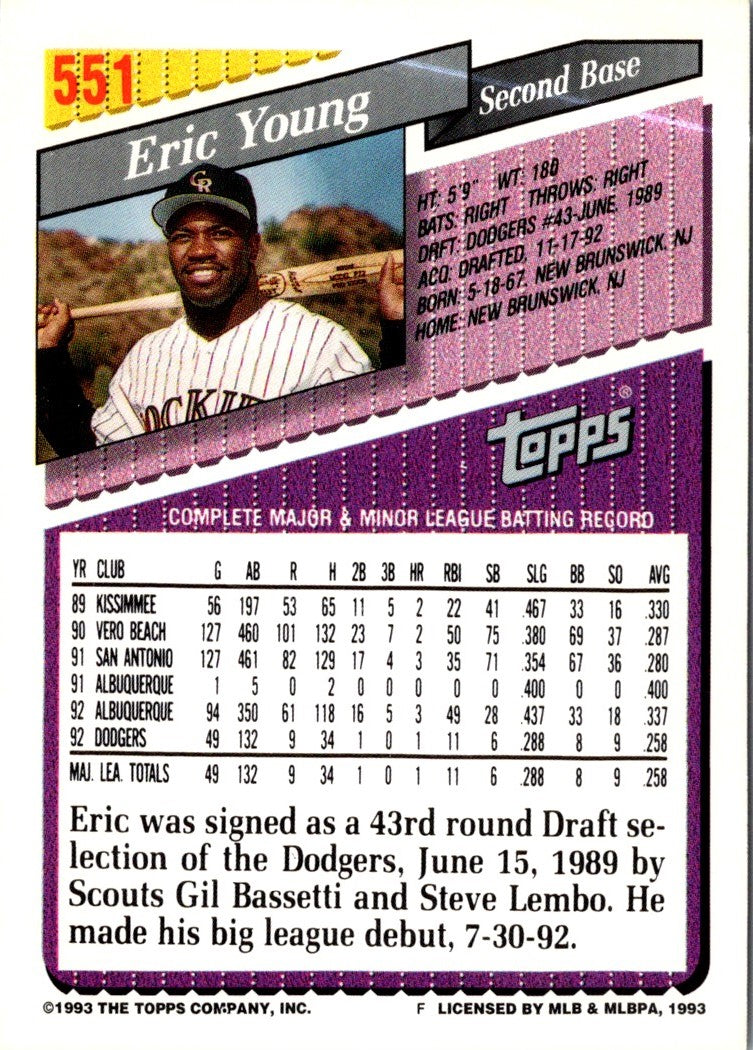 1993 Topps Gold Eric Young