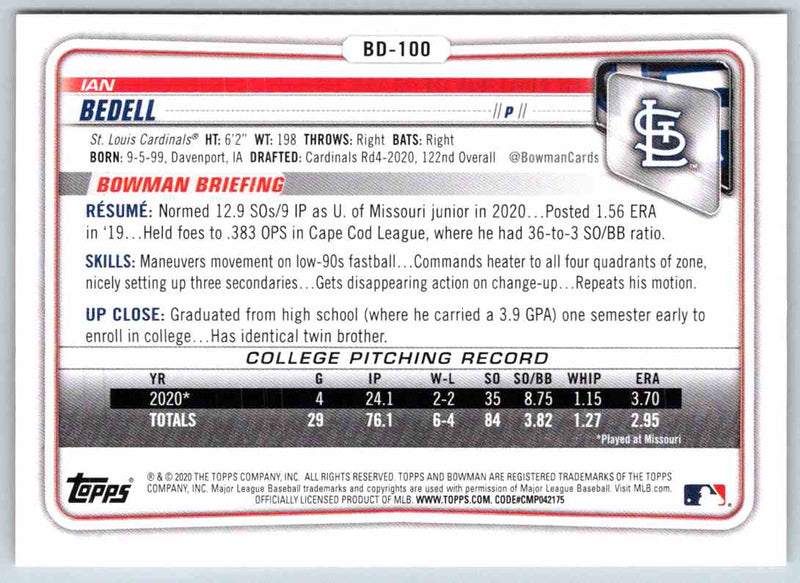 2020 Bowman Ian Bedell