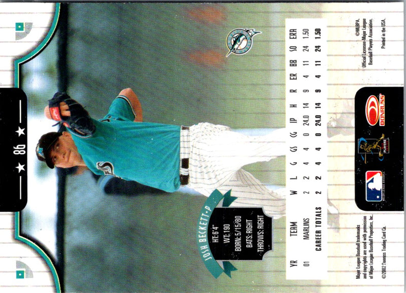 2002 Donruss Josh Beckett