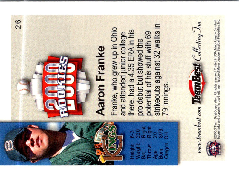 2000 Team Best Rookies Aaron Franke