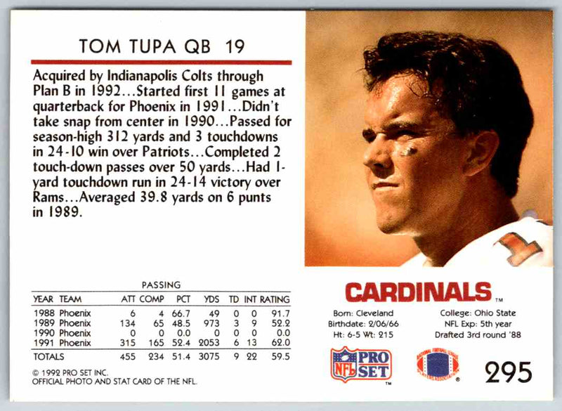 1992 Proset Tom Tupa