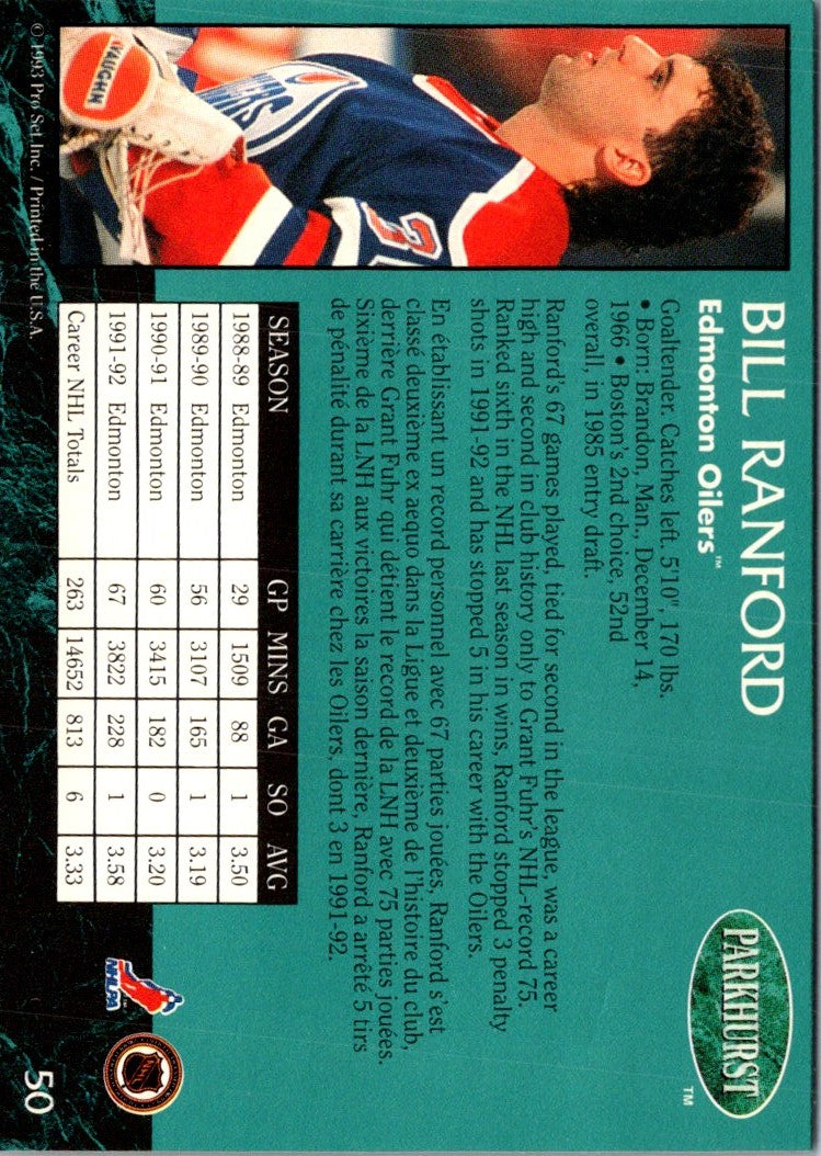 1992 Parkhurst Bill Ranford