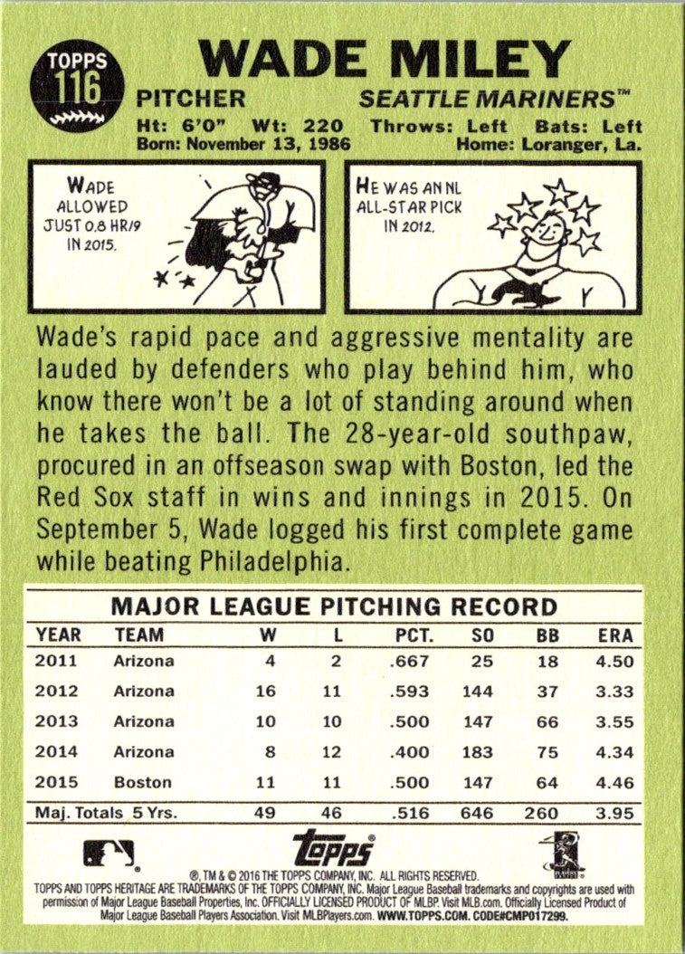 2016 Topps Heritage Wade Miley