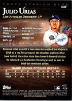 2019 Stadium Club Julio Urias #147