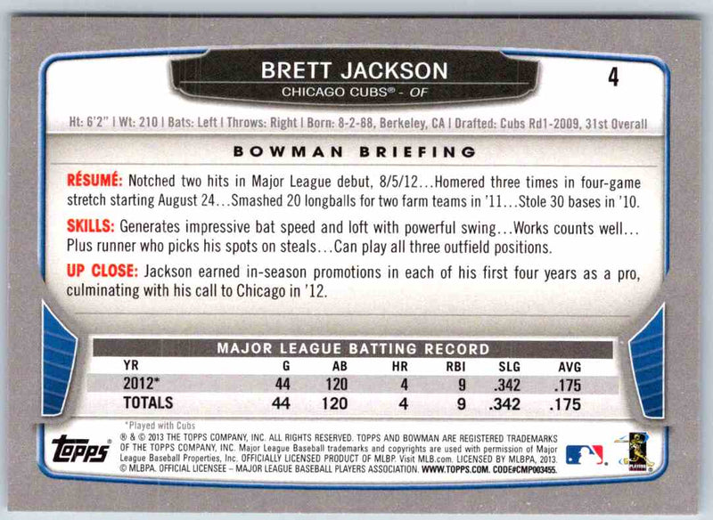 2014 Bowman Brett Jackson