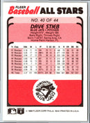 1989 Fleer Baseball All-Stars Dave Stieb
