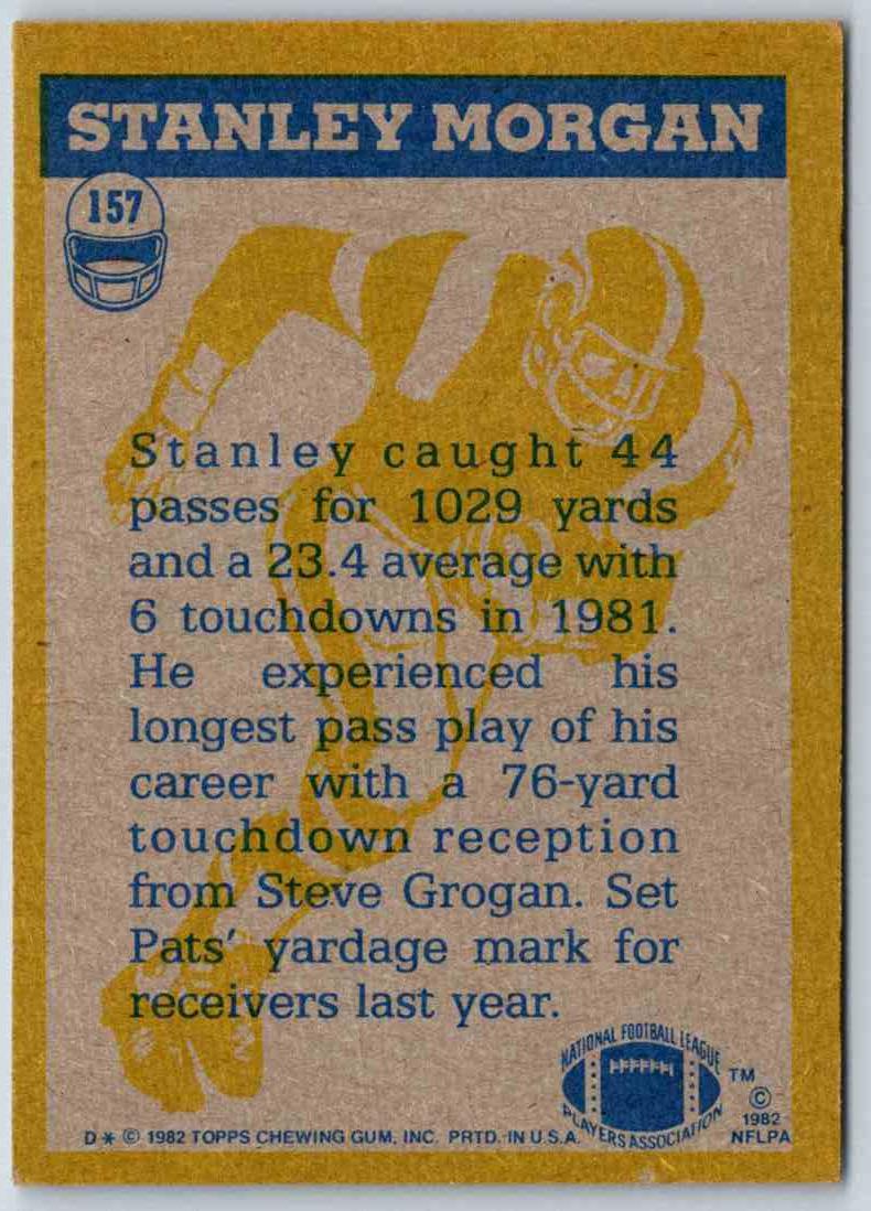 1982 Topps Stanley Morgan