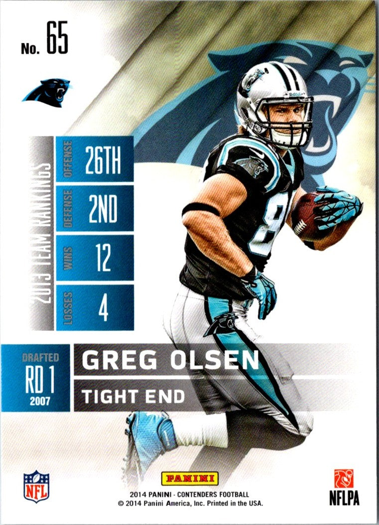 2014 Panini Contenders Greg Olsen