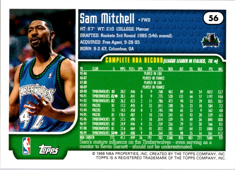 1999 Topps Sam Mitchell