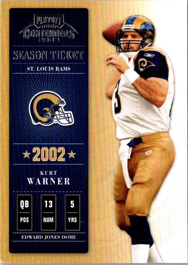 2002 Playoff Contenders Championship Ticket Kurt Warner #91