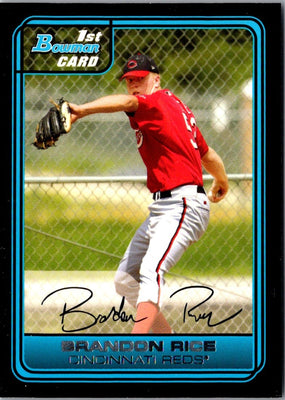 2006 Bowman Chrome Draft Picks & Prospects Brandon Rice #DP28