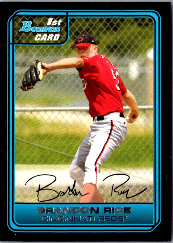 2006 Bowman Chrome Draft Picks & Prospects Brandon Rice #DP28