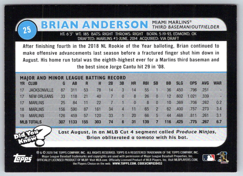 2020 Topps Big League Brian Anderson