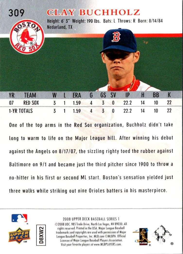 2008 Upper Deck Clay Buchholz