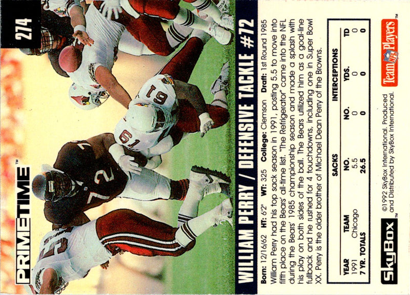 1992 Skybox Impact William Perry