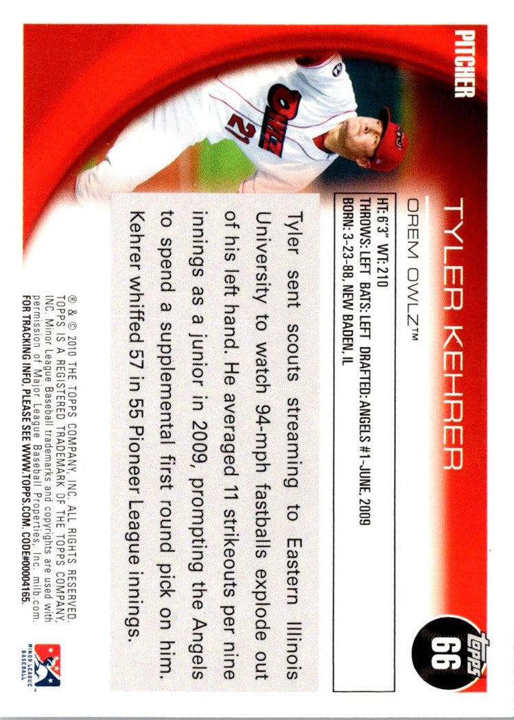 2010 Topps Pro Debut Tyler Kehrer