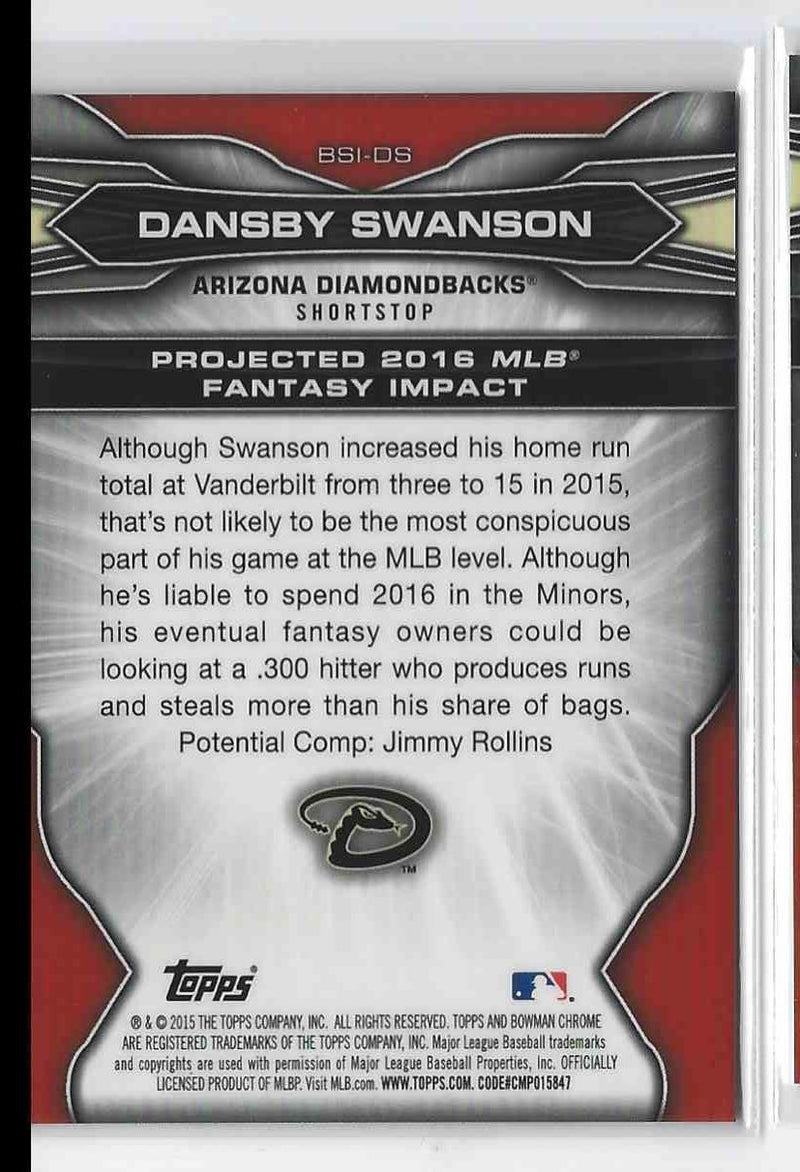 2015 Bowman Chrome Dansby Swanson