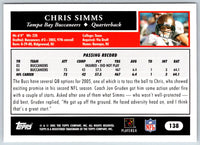 2005 Topps Chris Simms #138