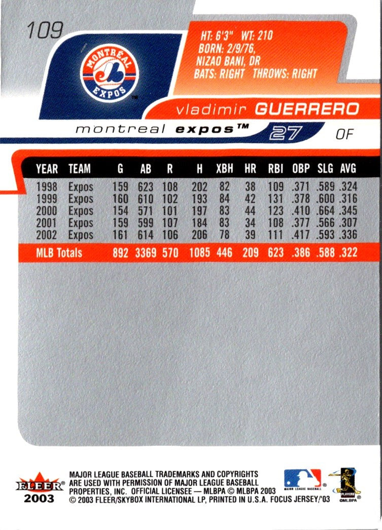 2003 Fleer Focus Vladimir Guerrero