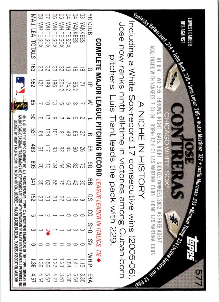 2009 Topps Jose Contreras