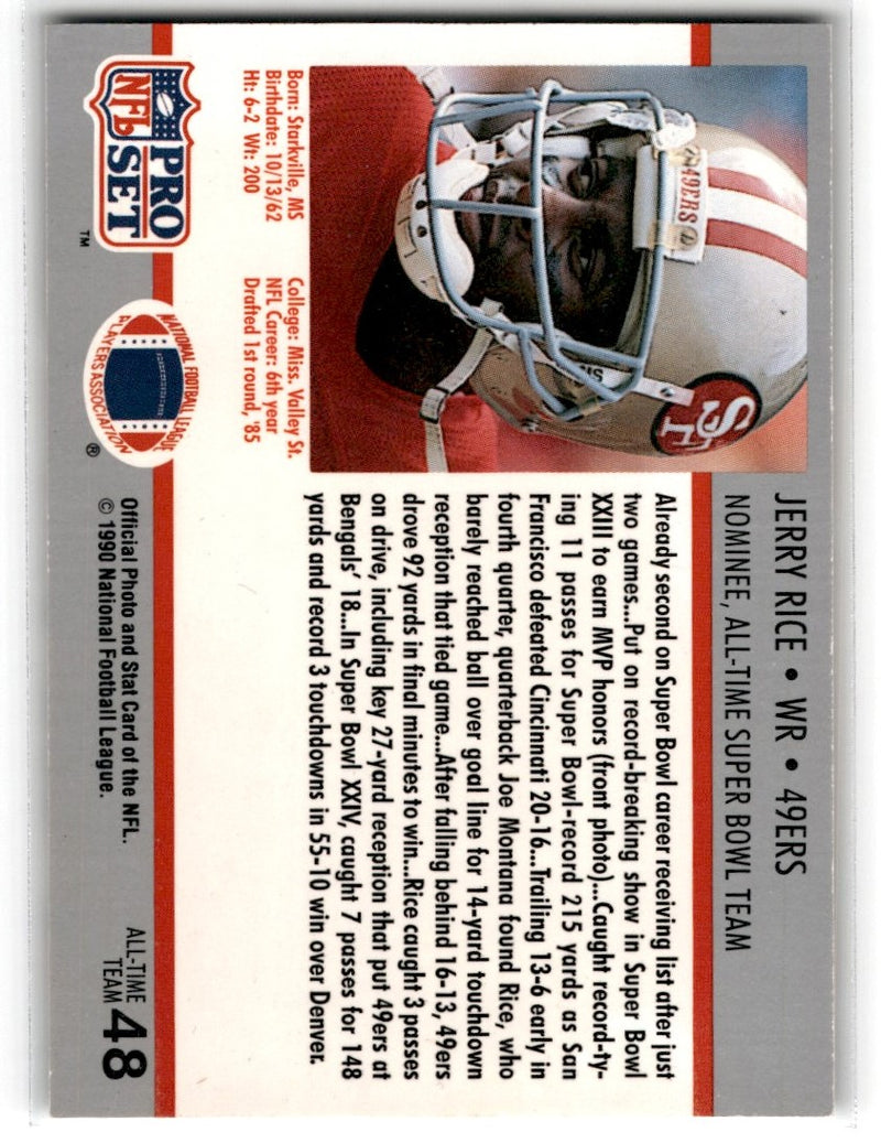 1990 Pro Set Super Bowl 160 Jerry Rice