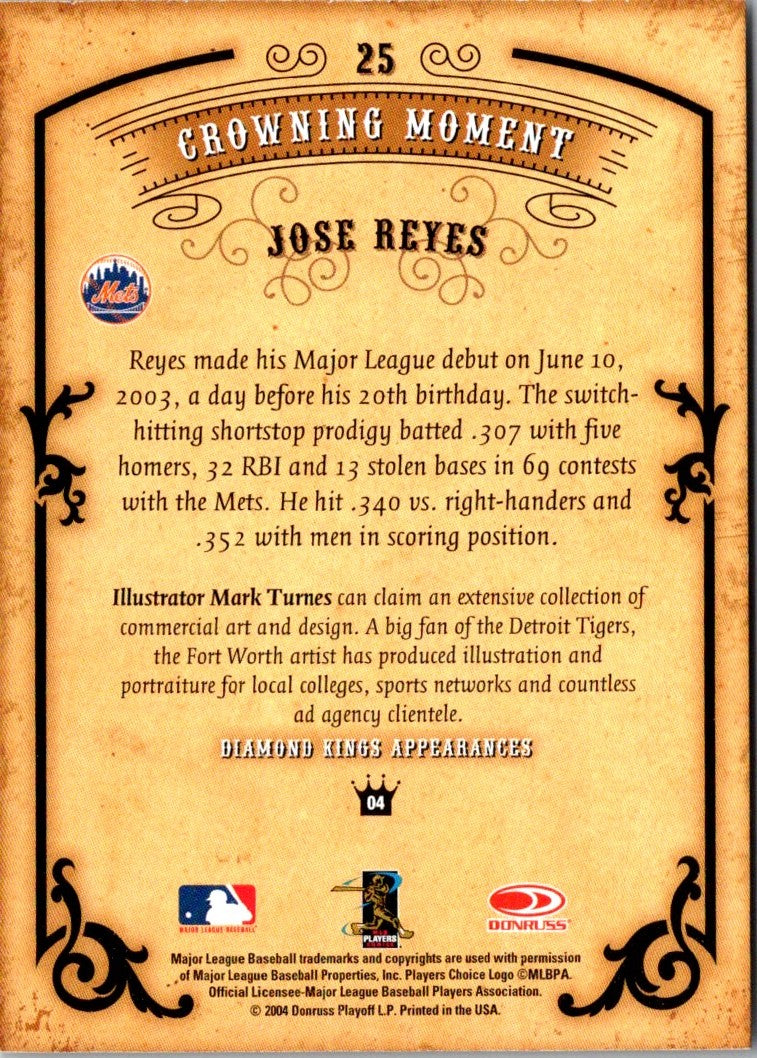 2004 Donruss Diamond Kings Jose Reyes