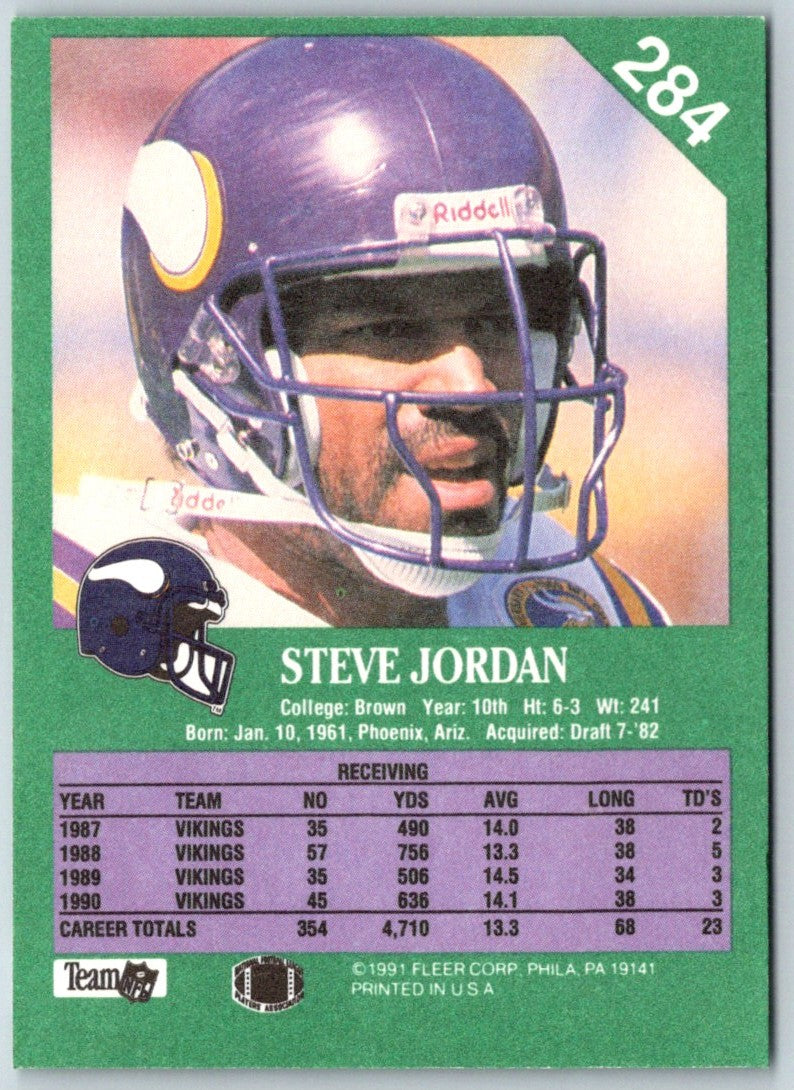 1991 Fleer Steve Jordan