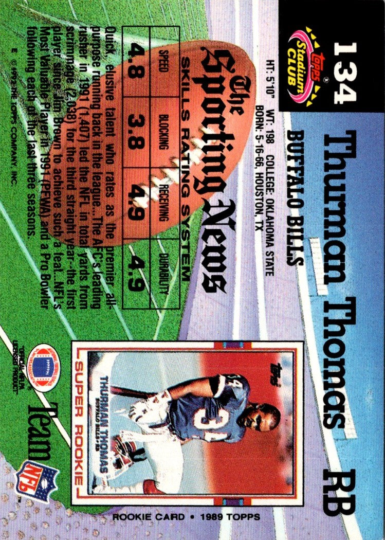 1992 Stadium Club Thurman Thomas