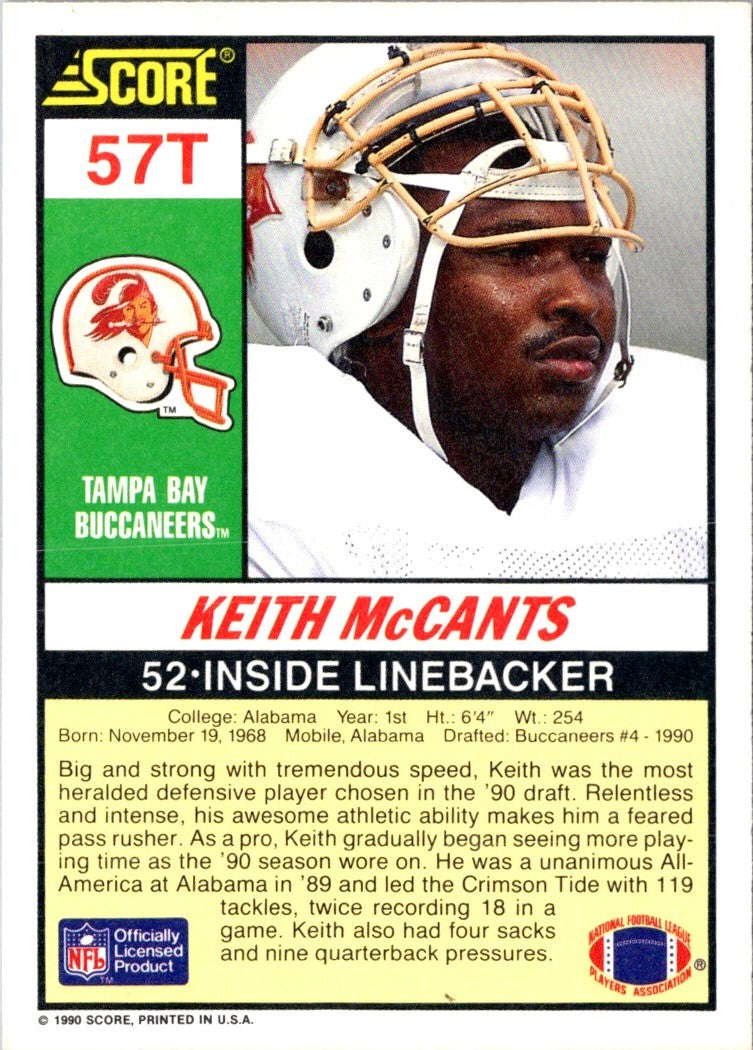 1990 Score Supplemental Keith McCants