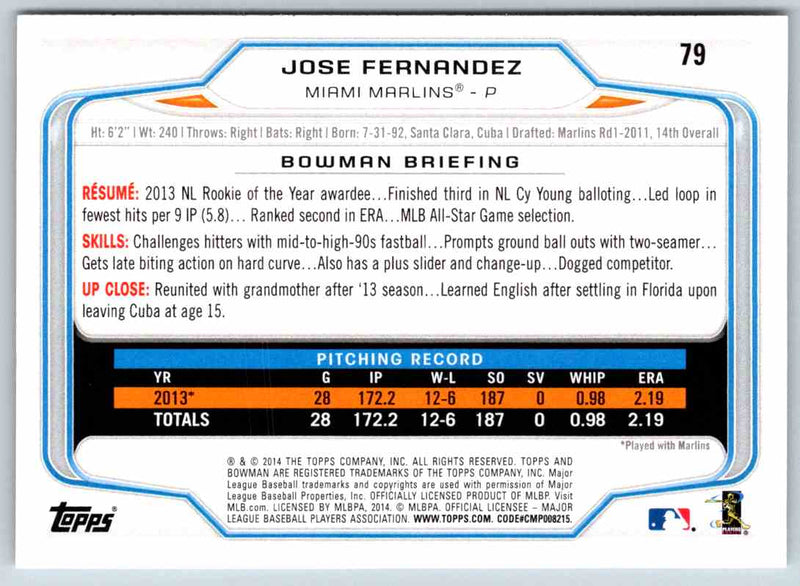 2014 Bowman Jose Fernandez