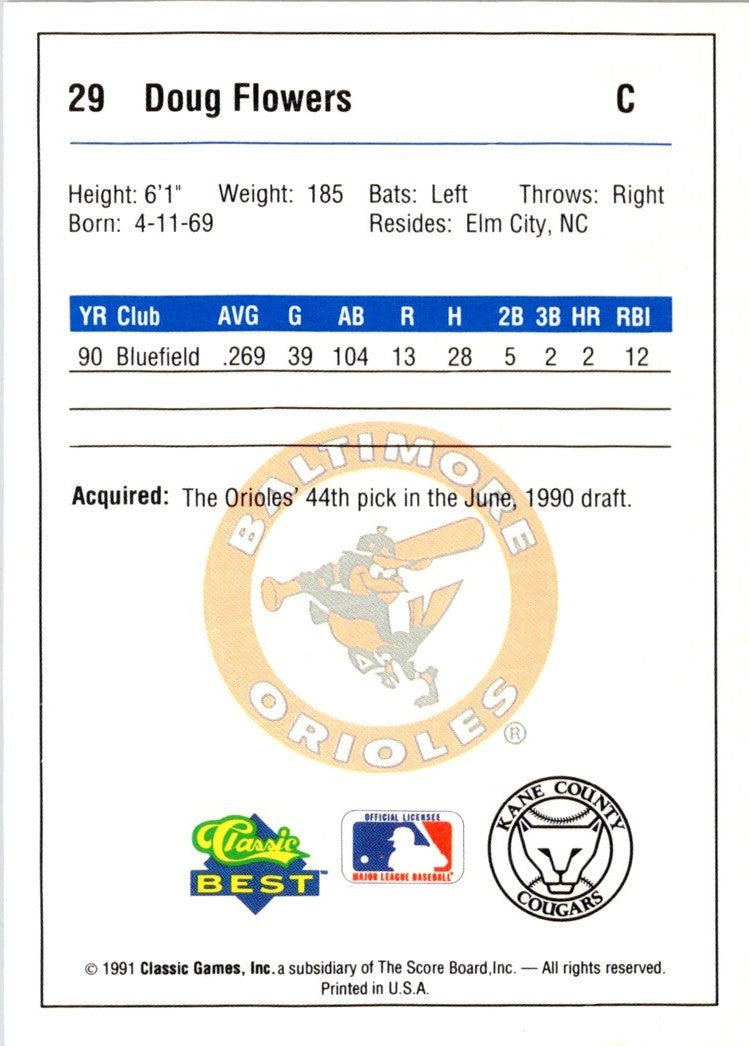 1991 Classic Best Kane County Cougars Doug Flowers
