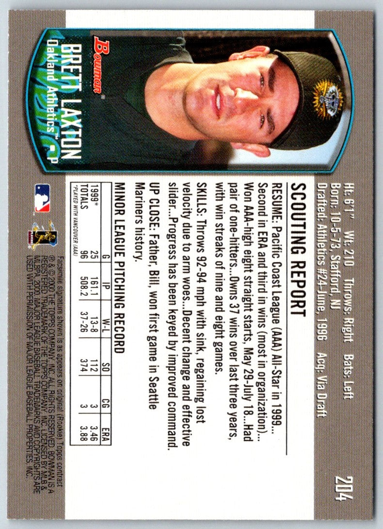 2000 Bowman Brett Laxton