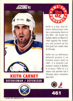 1992 Score Canadian Keith Carney #461 Rookie