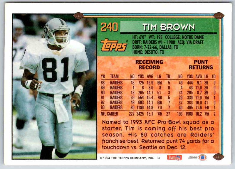 1994 Topps Tim Brown