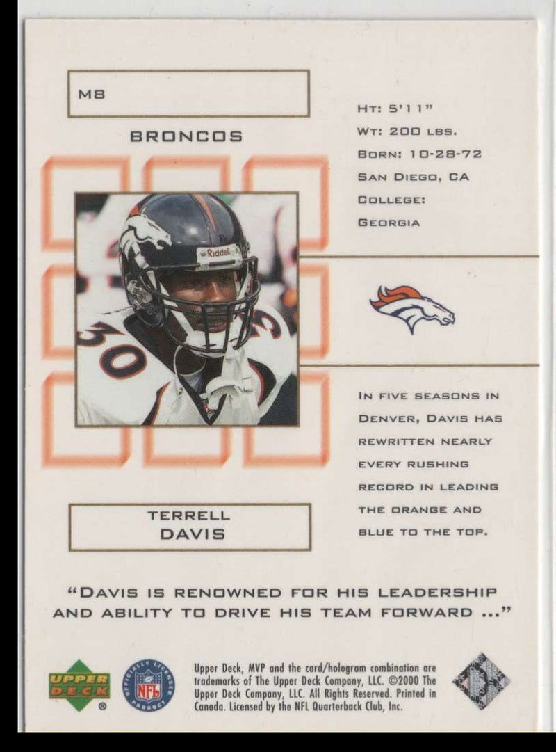 2000 Upper Deck MVP Theatre Terrell Davis