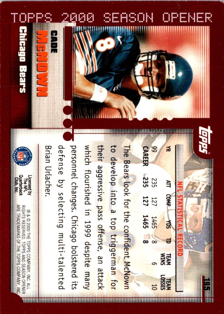 2000 Topps Season Opener Cade McNown