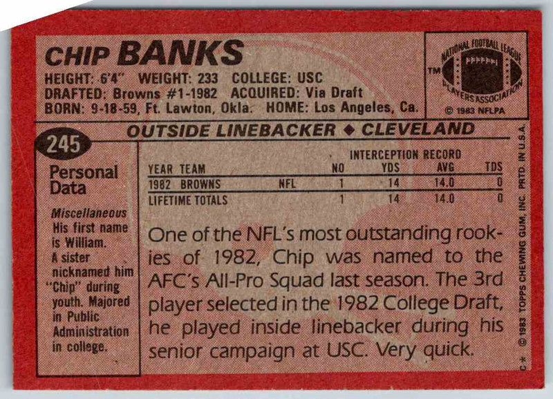 1983 Topps Chip Banks