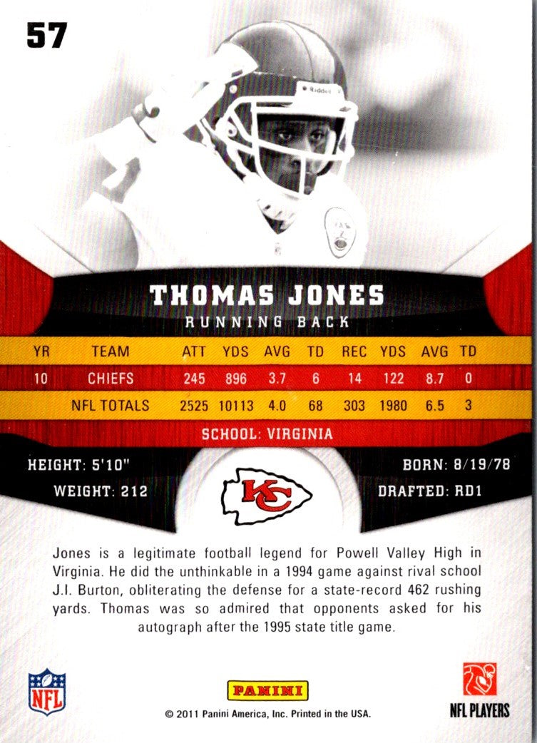 2011 Panini Gridiron Gear Thomas Jones