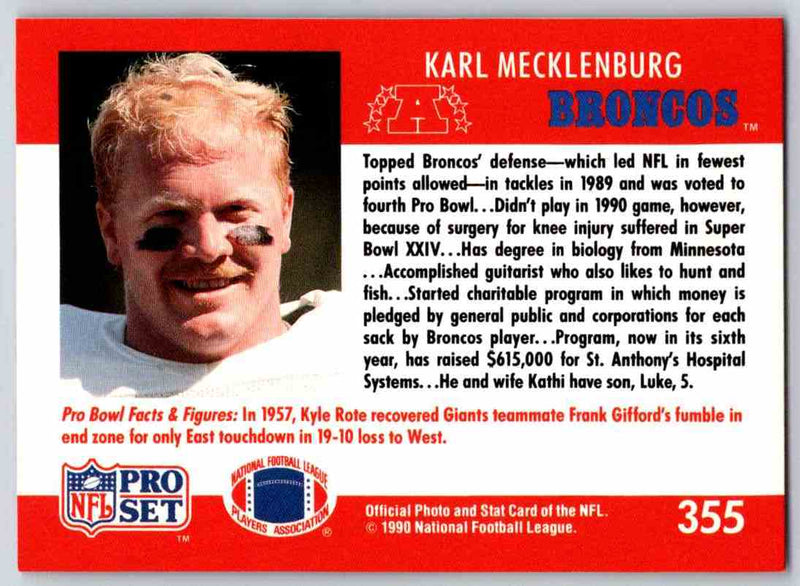 1990 Pro Set Karl Mecklenburg