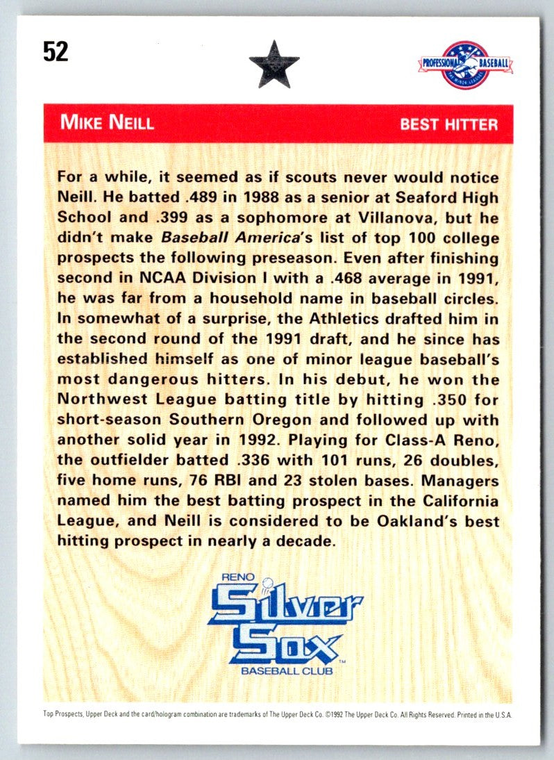 1992 Upper Deck Minors Mike Neill