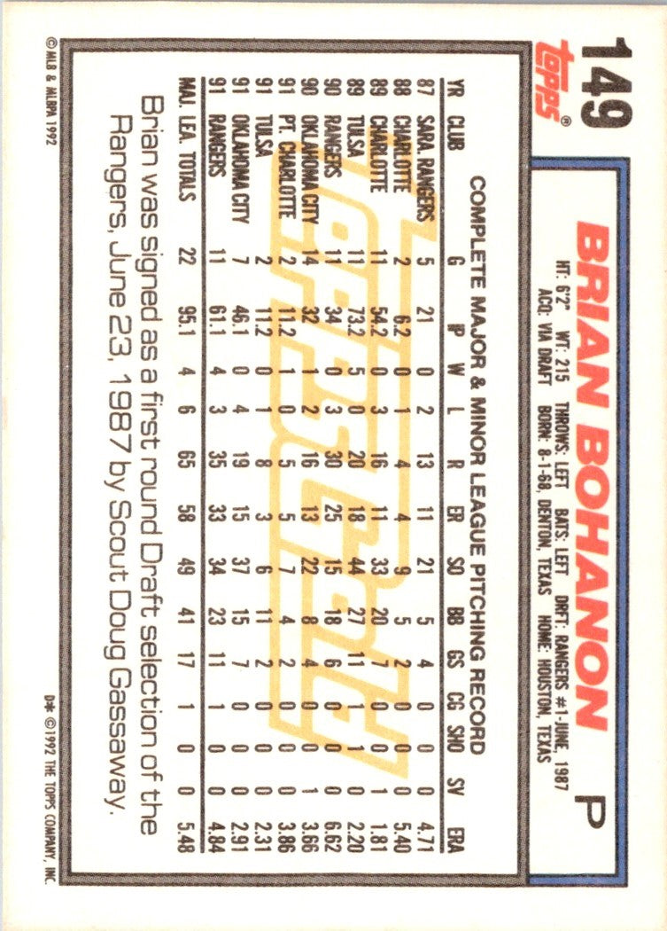 1992 Topps Brian Bohanon