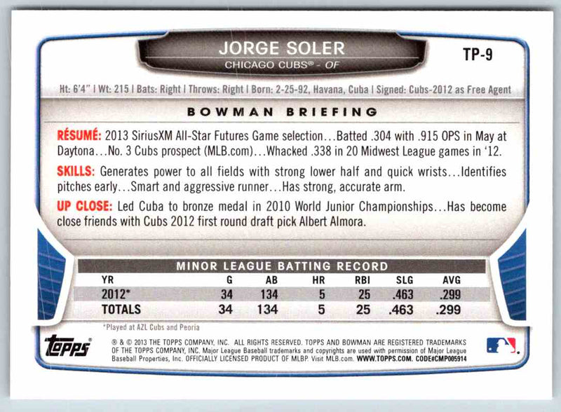 2013 Bowman Jorge Soler