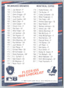1988 Fleer Checklist 102-
