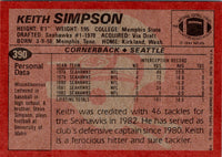 1983 Topps Keith Simpson #390 NM-MT