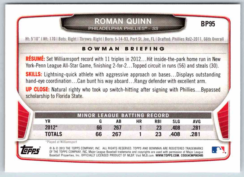 2013 Bowman Roman Quinn