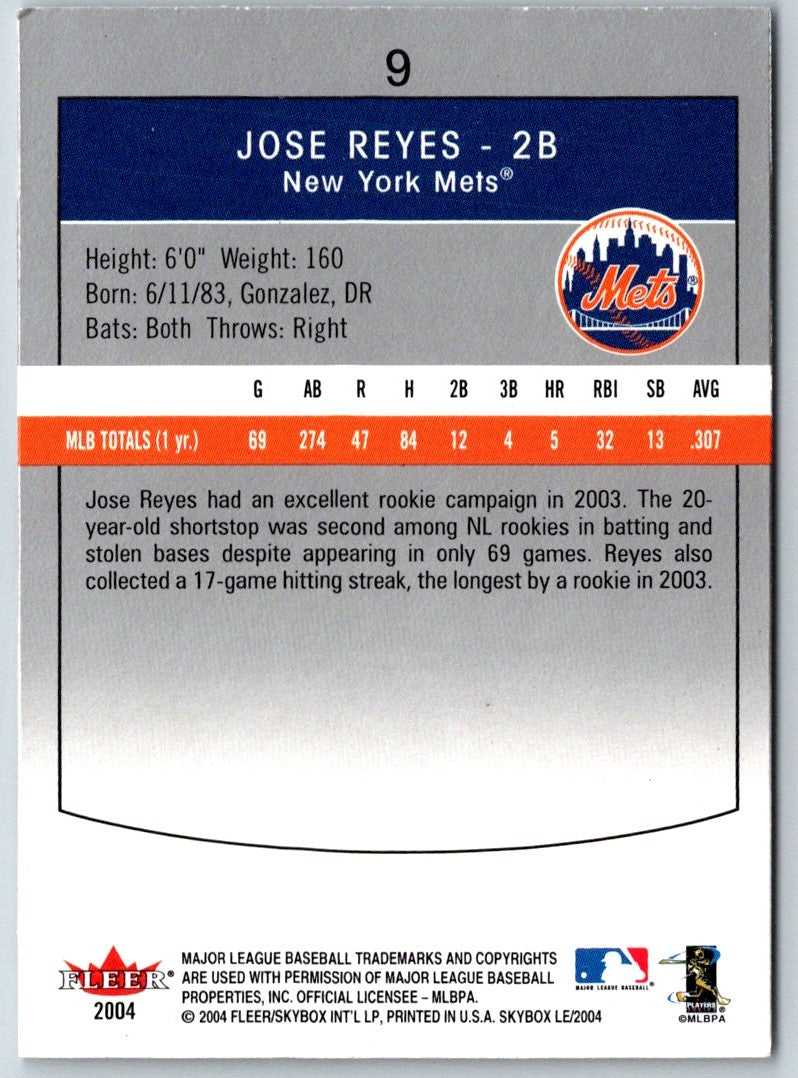 2004 SkyBox LE Jose Reyes