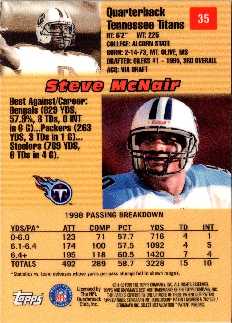 1999 Bowman's Best Steve McNair