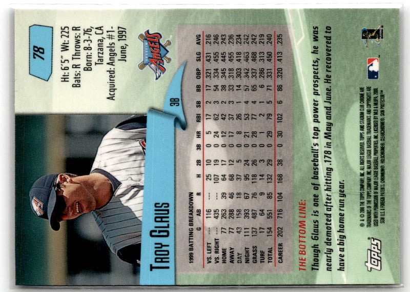 2000 Stadium Club Chrome Troy Glaus